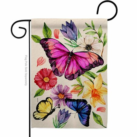 PATIO TRASERO G135596-BO Watercolor Butterflies Friends Double-Sided Decorative Garden Flag, Multi Color PA3888942